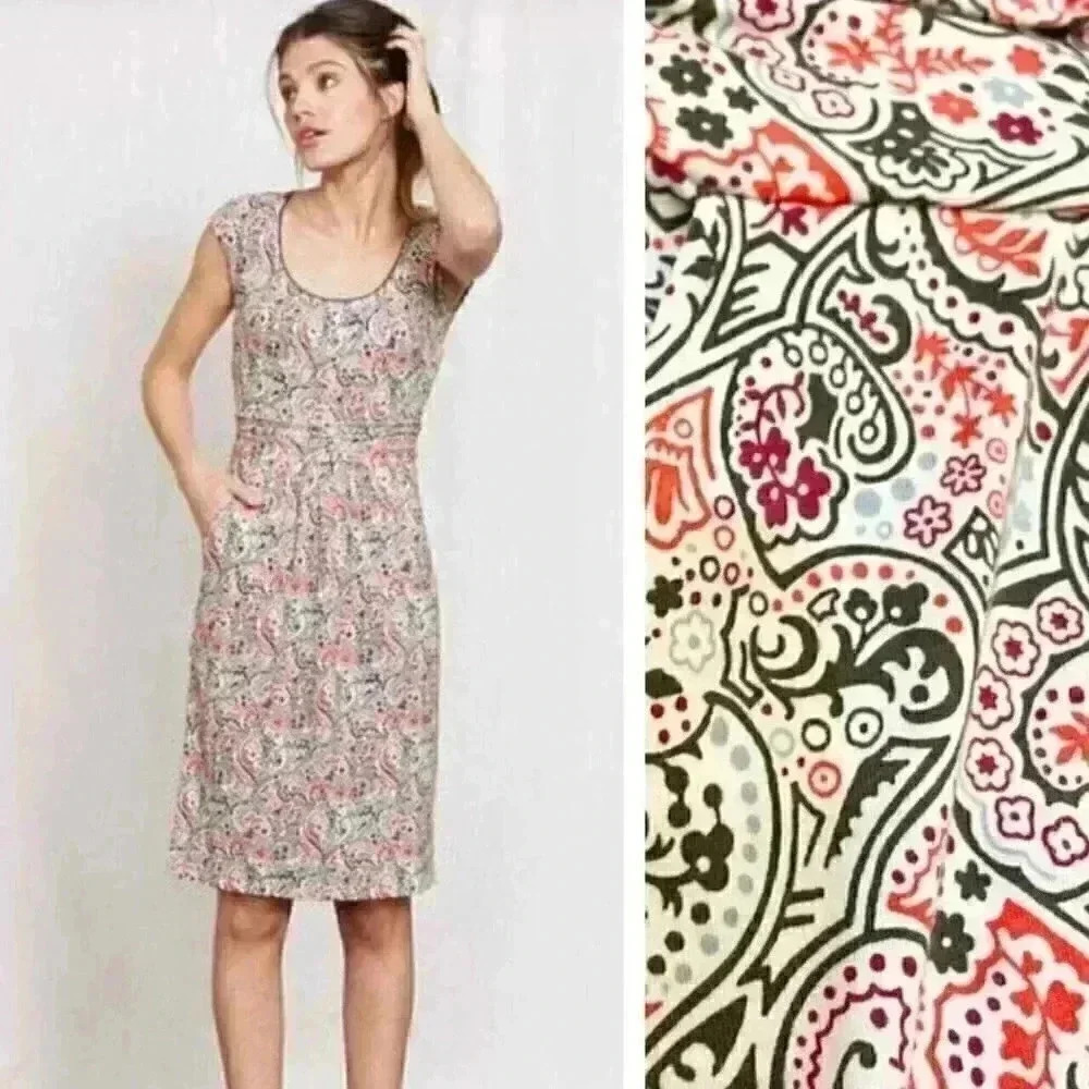 Boden Multicolor Paisley Mini Dress